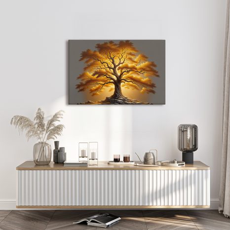 WANDBILD LEUCHTENDER LEBENSBAUM - BILDER BÄUME DES LEBENS - BILDER