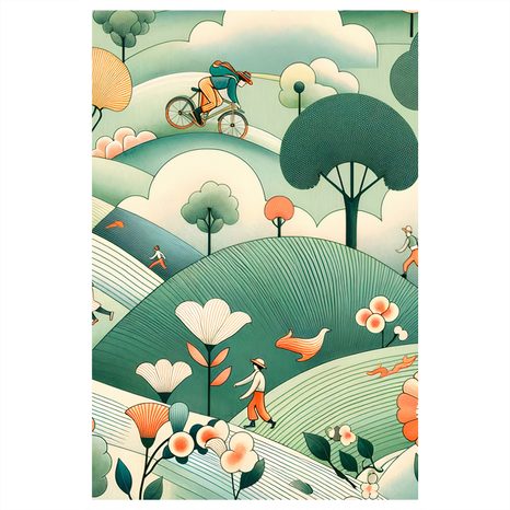 WANDBILD FRÜHLINGSTAG IN DER NATUR - WANDBILDER FELDER UND WIESEN - BILDER