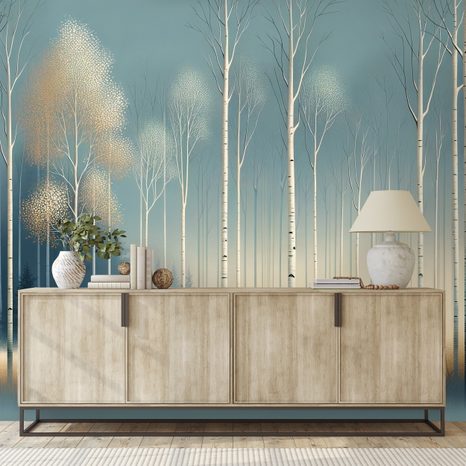 TAPETA ZASNĚŽENÝ LES V MLZE - TAPETY LES - TAPETY