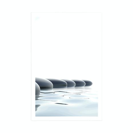POSTER – PIETRE ZEN NEL FIUME - FENG SHUI - POSTER