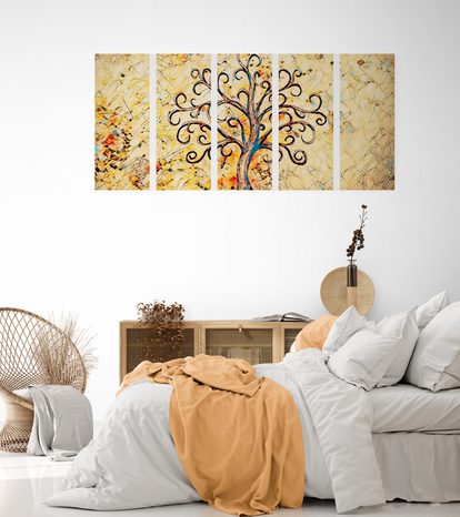 5-DÍLNÝ OBRAZ SYMBOL STROMU ŽIVOTA - OBRAZY STROMY ŽIVOTA - OBRAZY