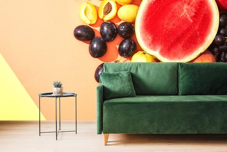 FOTOTAPETE SAFTIGE SOMMERFRÜCHTE - TAPETEN MIT ESSEN UND GETRÄNKEN - TAPETEN