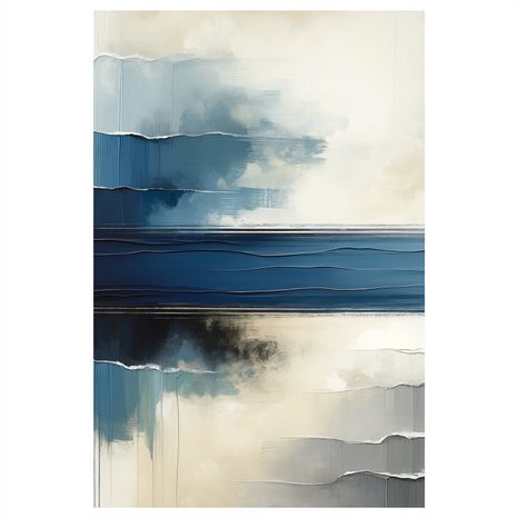 WANDBILD HARMONIE DER FARBEN ZWISCHEN HIMMEL UND WASSER - WANDBILDER ABSTRAKTE FORMEN - BILDER