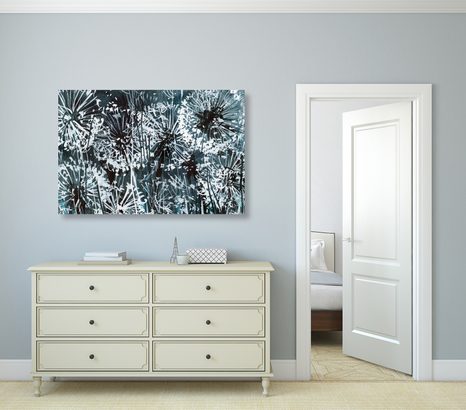 OBRAZ MNISZEK LEKARSKI Z ELEMENTAMI ABSTRAKCYJNYMI - OBRAZY KWIATÓW - OBRAZY