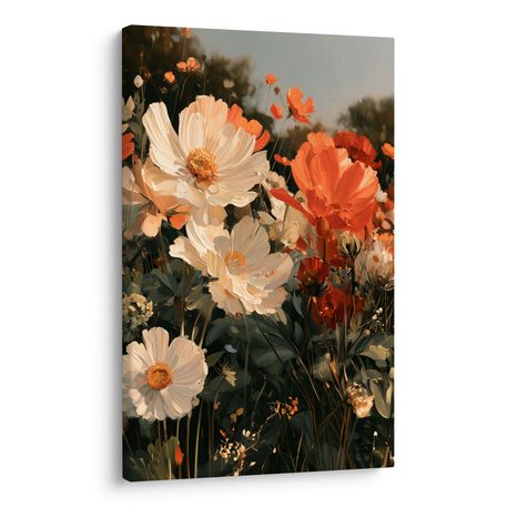 CANVASTAVLA SKIRA BLOMMOR I SOMMARTRÄDGÅRDEN - BLOMTAVLOR - TAVLOR