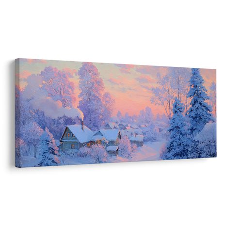 WEIHNACHTLICHES WANDBILD ZAUBERHAFTES WINTERDORF - WEIHNACHTS- UND WINTERBILDER - BILDER