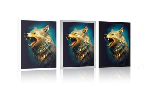 PLAKAT PLAVO-ZLATNI VUK - PLAKATI - 🔥 TOTALNA RASPRODAJA