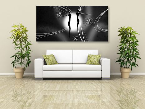 OBRAZ ETNO LÁSKA V ČIERNOBIELOM PREVEDENÍ - ČIERNOBIELE OBRAZY - OBRAZY