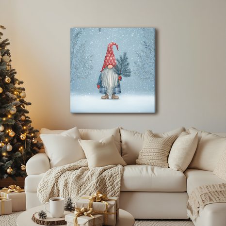 WEIHNACHTLICHES WANDBILD FESTLICHE ATMOSPHÄRE MIT EINEM WICHTEL - WEIHNACHTS- UND WINTERBILDER - BILDER