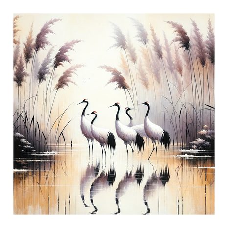 OBRAZ JEŘÁBI V ZLATÉM RÁNU - OBRAZY PTÁCI - OBRAZY