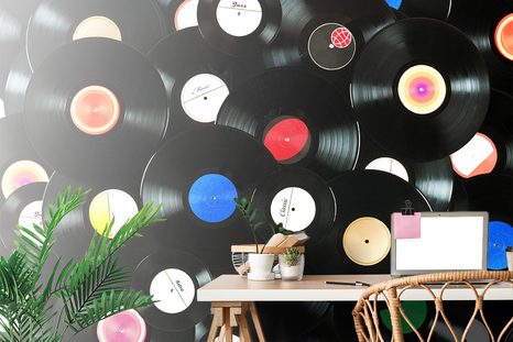 FOTOTAPETE RETRO-PLATTEN - VINTAGE- UND RETRO-TAPETEN - TAPETEN