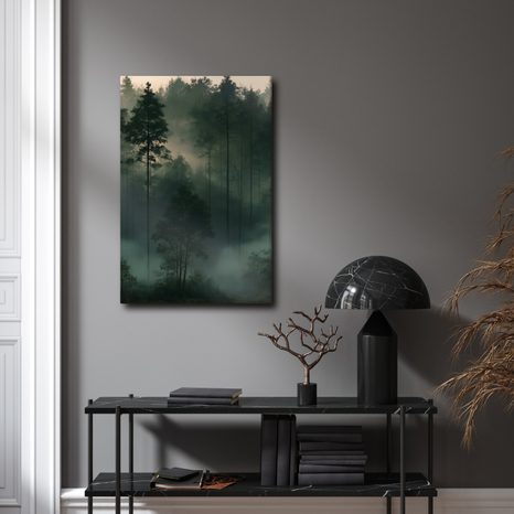 CANVASTAVLA STILLA SKOG I DIMMA - TAVLOR MED SKOG - TAVLOR