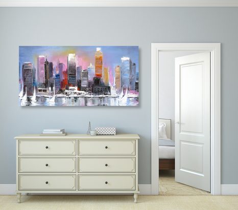 OBRAZ POBREŽNÉ MESTO - OBRAZY MESTÁ - OBRAZY