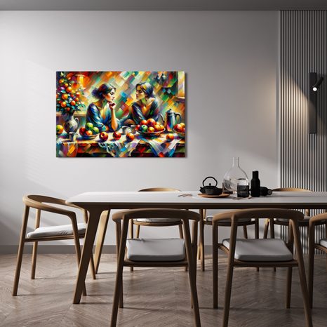 OBRAZ DÁMY U STOLU S OVOCEM - OBRAZY ŽENY - OBRAZY