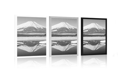 PLAKÁT JAPONSKÁ HORA FUJI - ČERNOBÍLÉ - PLAKÁTY