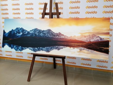 OBRAZ SKVOSTNÝ ZÁPAD SLUNCE V HORÁCH - OBRAZY PŘÍRODY A KRAJINY - OBRAZY