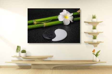 OBRAZ SPA ZÁTIŠÍ A KAMENY JIN A JANG - OBRAZY FENG SHUI - OBRAZY