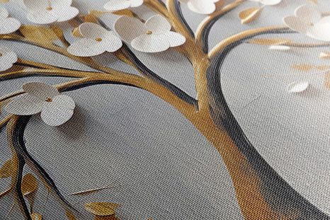 WANDBILD GOLDENER BAUM MIT BLUMEN - BILDER - 🔥 TOTALAUSVERKAUF