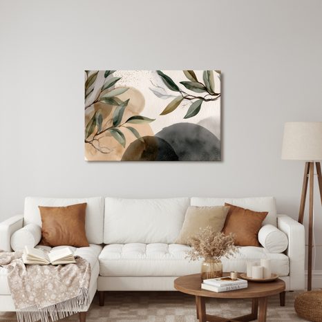WANDBILD BLÄTTER IN ABSTRAKTION - BILDER BÄUME UND LAUB - BILDER
