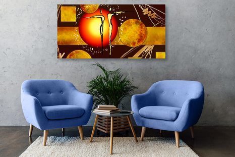 КАРТИНА НА ПЛАТНО – ЕТНО ВЛЮБЕНА ДВОЙКА - АБСТРАКТНИ КАРТИНИ - КАРТИНИ