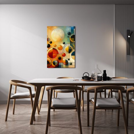 CANVAS SCHILDERIJ ABSTRACTIE MET CIRKELS EN KLEUREN - SCHILDERIJEN - MEGA UITVERKOOP TOT 70% 🔥