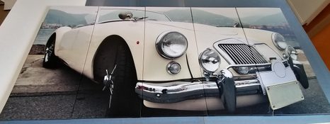 5-DIELNY OBRAZ BIELY LUXUSNÝ VETERÁN - OBRAZY AUTÁ - OBRAZY