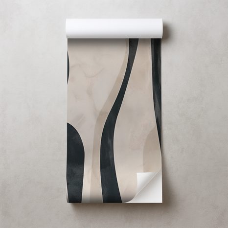 TAPET AUTOADEZIV LINII ABSTRACTE ALB-NEGRU - TAPET ABSTRACT - TAPETURI