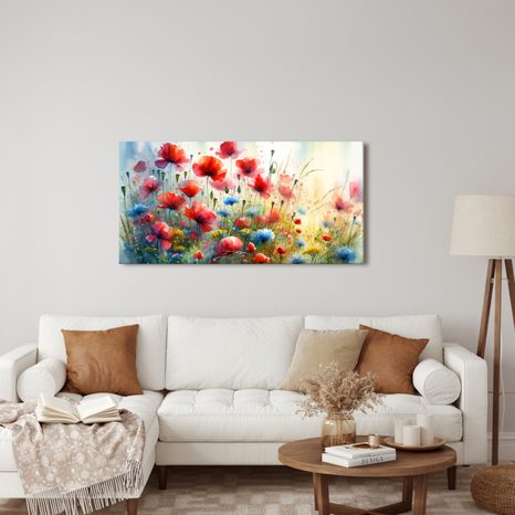 KÉP VIRÁGZÓ PIPACS- ÉS BÚZAVIRÁGMEZŐ - MEZŐT, RÉTET ÁBRÁZOLÓ KÉPEK - KÉPEK