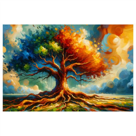 WANDBILD BAUM DES LEBENS IN HERBSTFARBEN - BILDER BÄUME DES LEBENS - BILDER