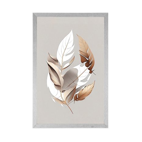 PLAKÁT MINIMALISTICKÉ MĚDĚNÉ LISTY - BOTANICKÉ - PLAKÁTY