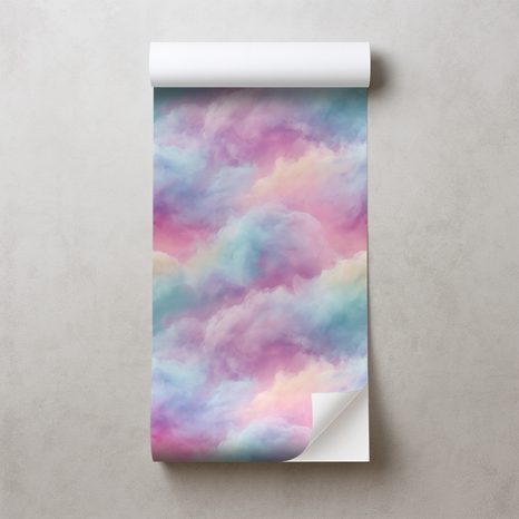 SAMOLEPÍCÍ TAPETA PASTELOVÉ DUHOVÉ OBLAKY - DĚTSKÉ TAPETY - TAPETY