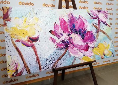 ΕΙΚΌΝΑ ΖΩΓΡΑΦΙΚΉΣ ΜΕ ΚΊΤΡΙΝΑ ΚΑΙ ΜΟΒ ΛΟΥΛΟΎΔΙΑ - ΠΊΝΑΚΕΣ ΑΠΌ ΛΟΥΛΟΎΔΙΑ - ΠΊΝΑΚΕΣ