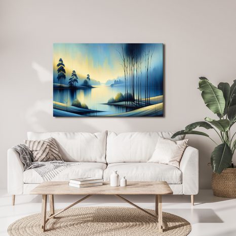 WANDBILD RUHIGER SEE IN BLAU - BILDER SEEN - BILDER