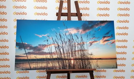 OBRAZ SPOKOJNA RZEKA W POBLIŻU WSI - OBRAZY PRZYRODY I KRAJOBRAZY - OBRAZY