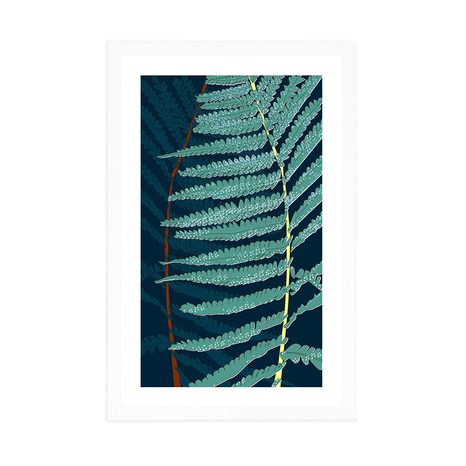 PLAGÁT S PASPARTOU NÁDHERNÁ PAPRAĎ - MOTÍVY Z NAŠEJ DIELNE - PLAGÁTY