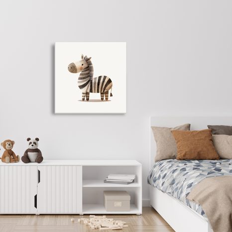 OBRAZ VESELÁ ZEBRA PRO DĚTI - DĚTSKÉ OBRAZY ZVÍŘÁTKA - OBRAZY