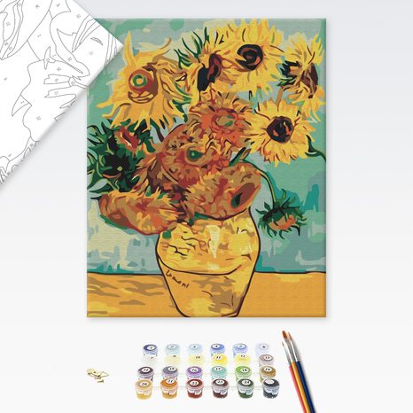 PICTARE CONFORM NUMERELOR INSPIRAȚIE VINCENT VAN GOGH - FLOAREA SOARELUI - REPRODUCERI ALE ARTIȘTILOR - PICTURĂ ÎN BAZA CIFRELOR