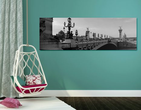 OBRAZ MOST ALEXANDRA III. V PAŘÍŽI V ČERNOBÍLÉM PROVEDENÍ - ČERNOBÍLÉ OBRAZY - OBRAZY