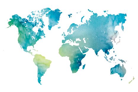 SAMOLEPÍCÍ TAPETA MAPA SVĚTA V AKVARELOVÉM PROVEDENÍ - SAMOLEPÍCÍ TAPETY - TAPETY