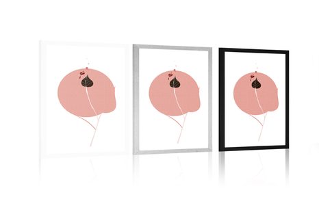 POSTER MIT PASSEPARTOUT EINSAMES BLATT - MOTIVE AUS UNSERER WERKSTATT - POSTER