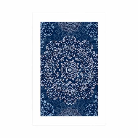 AFFICHE – MANDALA BLEUE AVEC MOTIF ABSTRAIT - FENG SHUI - AFFICHES