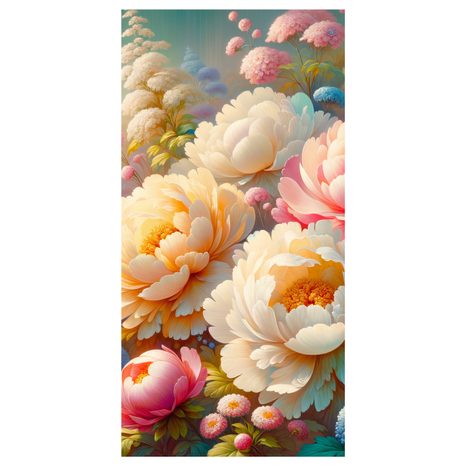 WANDBILD BUNTE PFINGSTROSEN IN VOLLER BLÜTE - BILDER BLUMEN - BILDER