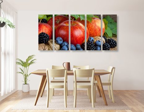 5-DIELNY OBRAZ JESENNÁ ÚRODA - OBRAZY JEDLÁ A NÁPOJE - OBRAZY