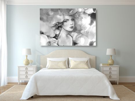 OBRAZ PÔVAB ŽENY V ČIERNOBIELOM PREVEDENÍ - ČIERNOBIELE OBRAZY - OBRAZY