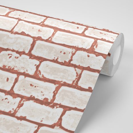CARTA DA PARATI – MATTONE STREET ART DIPINTO - CARTA DA PARATI IMITAZIONE DI MATTONI, PIETRA E CEMENTO - CARTA DA PARATI