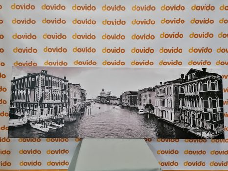 WANDBILD BERÜHMTER KANAL IN VENEDIG IN SCHWARZ-WEISS - SCHWARZ-WEISSE BILDER - BILDER