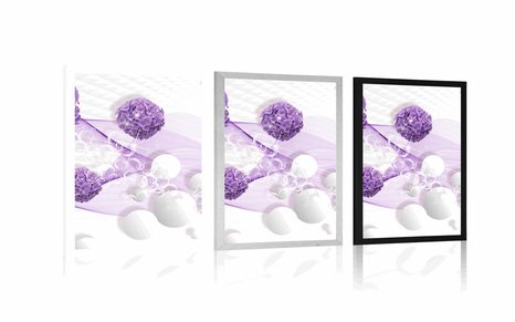 PLAKÁT KVĚTINY S ABSTRAKTNÍM POZADÍM - ABSTRAKTNÍ A VZOROVANÉ - PLAKÁTY