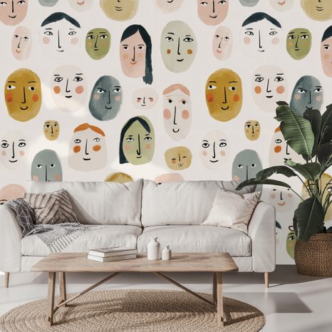 TAPETA BAREVNÉ ABSTRAKTNÍ TVÁŘE - TAPETY LIDÉ A CELEBRITY - TAPETY