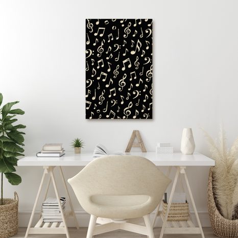 WANDBILD TANZENDE MUSIKSYMBOLE - MUSIKBILDER - BILDER