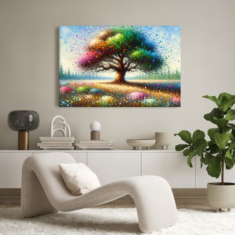 WANDBILD BAUM DES LEBENS IM FARBENWIRBEL - BILDER BÄUME DES LEBENS - BILDER